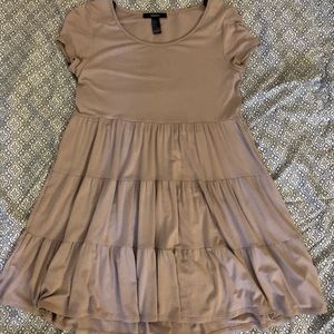Beige mid-thigh flowy dress